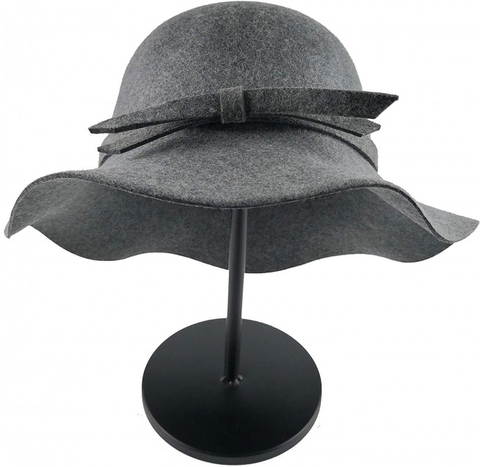 Bucket Hats Cloche Hats for Women 100% Wool Fedora Bucket Bowler Hat 1920s Vintage Kentucky Derby Church Party Hats - CU194HX...