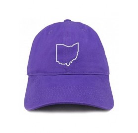 Baseball Caps Ohio State Outline State Embroidered Cotton Dad Hat - Purple - CD18G6004XE $39.18