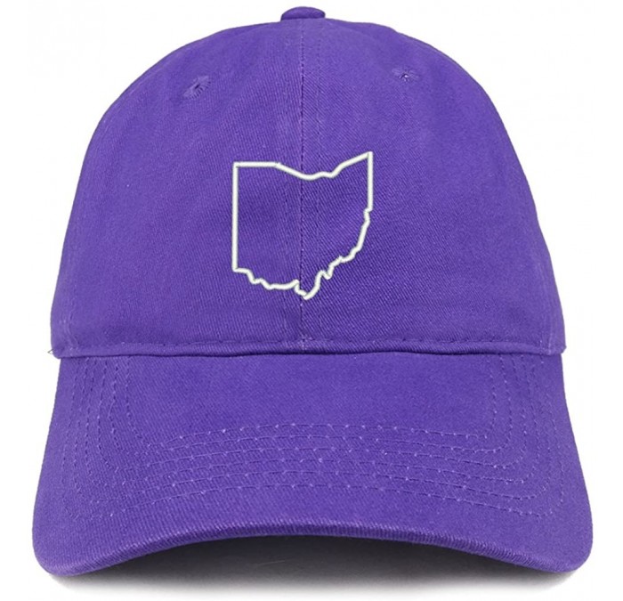 Baseball Caps Ohio State Outline State Embroidered Cotton Dad Hat - Purple - CD18G6004XE $33.90