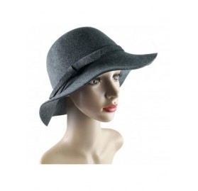 Bucket Hats Cloche Hats for Women 100% Wool Fedora Bucket Bowler Hat 1920s Vintage Kentucky Derby Church Party Hats - CU194HX...