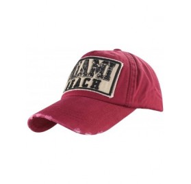 Baseball Caps Mens Distressed Vintage Denim Dry Baseball Snapback Trucker Hat - Red 212 - CO11TPRM7WP $24.59