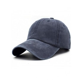 Baseball Caps Unisex Vintage Washed Distressed Baseball-Cap Twill Adjustable Dad-Hat - A05-navy - CE18C0RSNQZ $14.41