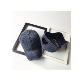 Baseball Caps Unisex Vintage Washed Distressed Baseball-Cap Twill Adjustable Dad-Hat - A05-navy - CE18C0RSNQZ $14.41