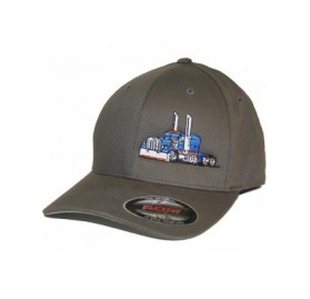 Baseball Caps Trucker Hat Big Rig Tractor Semi Flexfit Cap Truck Driver - Grey/Blue - C118HAN0HM0 $21.02