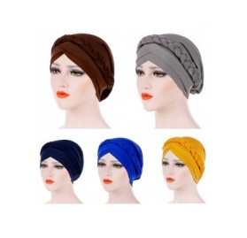Skullies & Beanies Hijab Braid Silky Turban Hats for Women Cancer Chemo Beanies Cap Headwrap Headwear - Gray - CD18R5MLDOT $1...