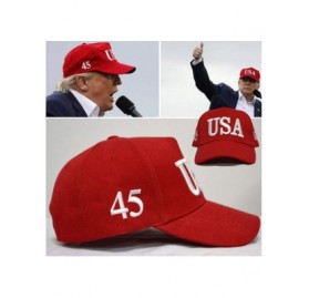 Baseball Caps USA Baseball Cap Polo Style Adjustable Embroidered Dad Hat American Flag for Men and Women - Red-2pack - C718ON...