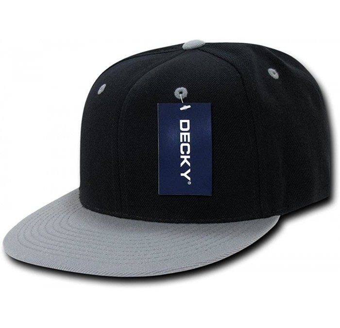 Baseball Caps 2Tone Flat Bill Snapbacks - Black/Grey - CW1199Q96IZ $10.10