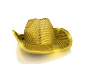 Cowboy Hats LED Gold Tube Cowboy Hat (2-Pack) - Gold - CM18DKXC3LA $20.06