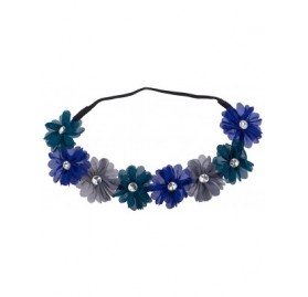 Headbands Burgundy Violet Crystal Stone Floral Elastic Headwrap Headband - Royal Blue- Blue Green- Grey - CM12N8SD7HB $8.57