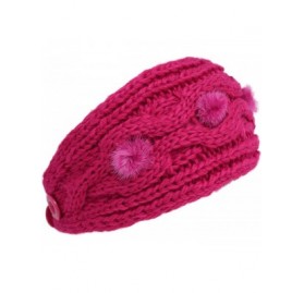 Cold Weather Headbands Plain Adjustable Winter Cable Knit Headband - 2-hot Pink - C818MGQZQ5Z $12.83