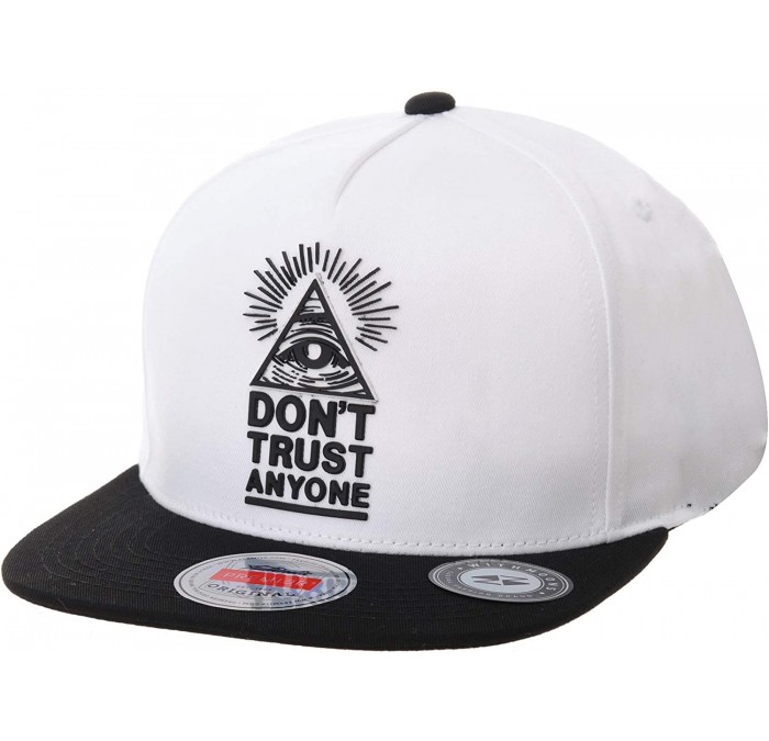Baseball Caps Snapback Hat Illuminati Patch Hip Hop Baseball Cap AL2390 - White - C912JHRVT5N $48.66