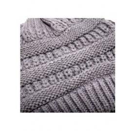 Skullies & Beanies Women Fall Winter Chunky Cable Knit Beanie Cap Soft Stretch Thick Acrylic Hat - Grey - CG18YYTCE79 $12.31