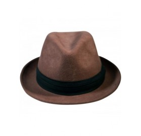 Fedoras Wool Fedora Hats for Men Trilby Gatsby Hat Felt Manhattan Women Outfit Decorations - Khaki - CB18I0QI890 $27.55