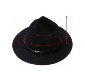 Fedoras Women Fedora Hat Witch Style- 100% Wool Felt Hat- Winter Bucket Hat - Black - CL18L8H4MYC $19.89