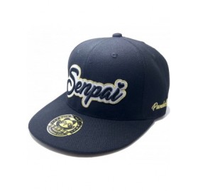Baseball Caps Senpai Cursive 3D Puff Embroidery HAT - Black - CT18C3TEW2E $23.59