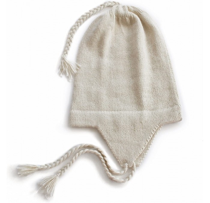 Skullies & Beanies 100% Alpaca Wool Knit Beanie Cap with Ear Flaps- Chullo Hat Women Men- One Size - Off-white - CC18907C85A ...