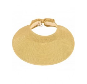 Visors Spring/Summer Classics Edition Straw Roll-able Sun Visor Hat - Beige - CL18DN4O98T $12.29