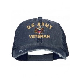 Baseball Caps US Army Veteran Military Embroidered Low Cotton Mesh Cap - Navy - CB18L8TOITK $21.34