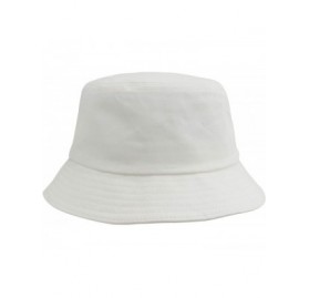 Bucket Hats Unisex 100% Cotton Packable Bucket Hat Sun hat for Men Women - Plain White - C318Q93S6DS $12.68
