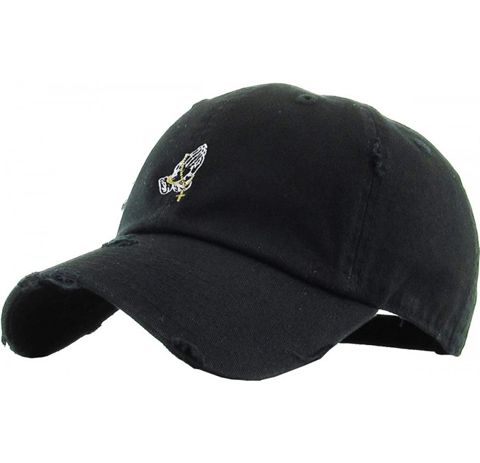 Baseball Caps Praying Hands Rosary Savage Dad Hat Baseball Cap Unconstructed Polo Style Adjustable - CB1930E8G0L $27.60