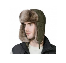 Bomber Hats Men's Faux Fur Trapper Hunting Hat with Earflap Mask Russian Ushanka - 99711_armygreen - C718KHYWGW0 $27.91