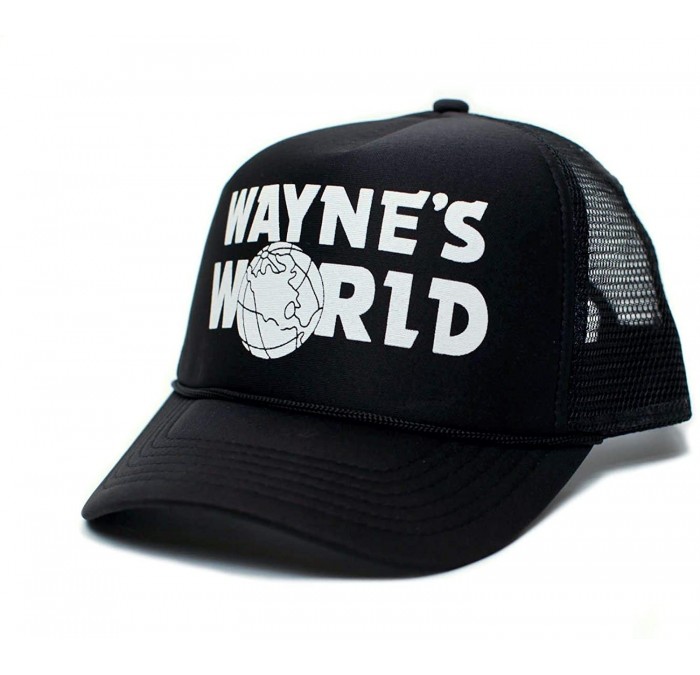 Baseball Caps Wayne's World Printed Unisex Adult Truckers Hat Cap Black Solid - CQ18IIKSMZL $25.85