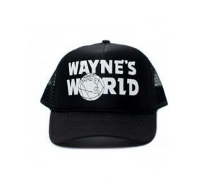 Baseball Caps Wayne's World Printed Unisex Adult Truckers Hat Cap Black Solid - CQ18IIKSMZL $9.99