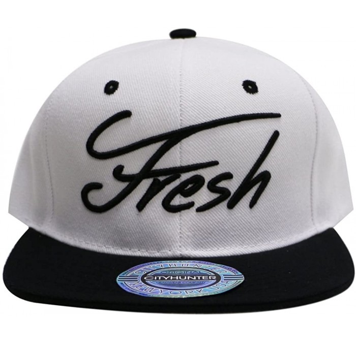 Baseball Caps Fresh Summer Snapback Hats - White/Black - C511YREVULP $26.57