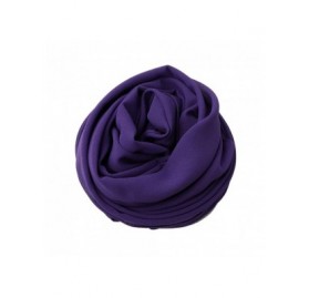 Headbands Chiffon Long Scarf- Fashion Jersey Hijab Solid Plain Muslim Turban Head Wrap Shawls Purple - C4199764QMZ $11.22
