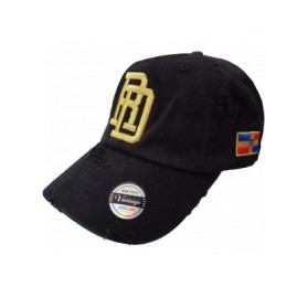 Baseball Caps Adjustable Vintage Cap Dominican Republic RD and Shield - Black/Gold - CS17YZW9644 $21.58