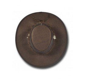 Sun Hats Wide Brim Foldaway Bronco Cooler Leather Hat - Item 2080 - Cognac - CB197XOQ88R $57.84
