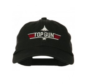 Baseball Caps US Navy Top Gun Fighter Embroidered Washed Cap - Black - CF11Q3T5SNX $29.13