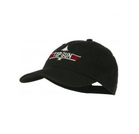 Baseball Caps US Navy Top Gun Fighter Embroidered Washed Cap - Black - CF11Q3T5SNX $29.13