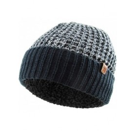 Skullies & Beanies Men Women Knit Winter Warmers Hat Daily Slouchy Hats Beanie Skull Cap - 3.05) Very Warm Navy and White - C...