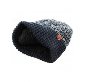 Skullies & Beanies Men Women Knit Winter Warmers Hat Daily Slouchy Hats Beanie Skull Cap - 3.05) Very Warm Navy and White - C...