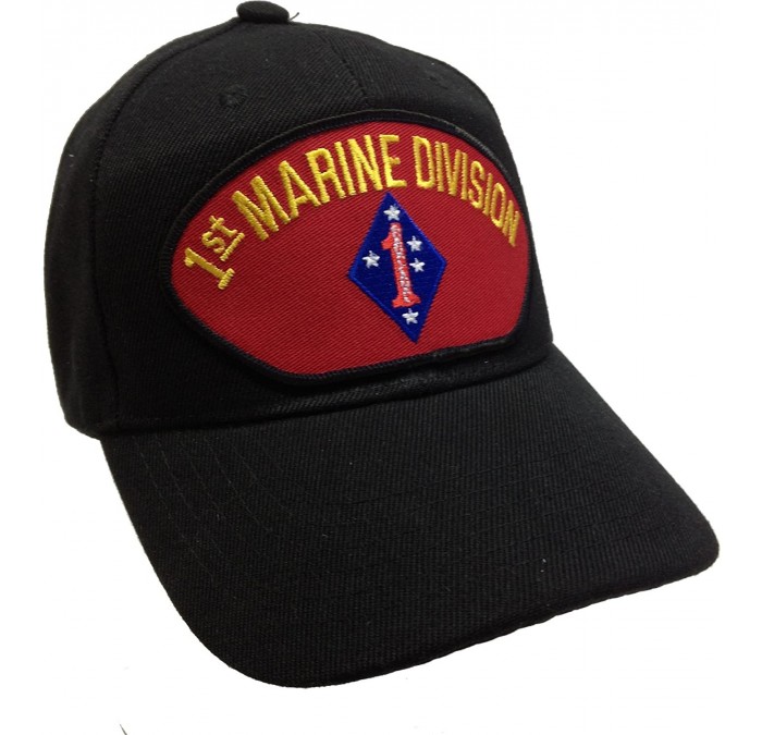 Baseball Caps 1st First Marine Division Black Ball Cap Hat Ballcap USMC US Marine Corps - CA11C8DZPJZ $34.86