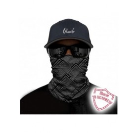 Balaclavas Seamless Bandana Face Mask Rave Men Women for Dust Sun Wind Protection - Geometry Black Gray - C518UELXA04 $8.18