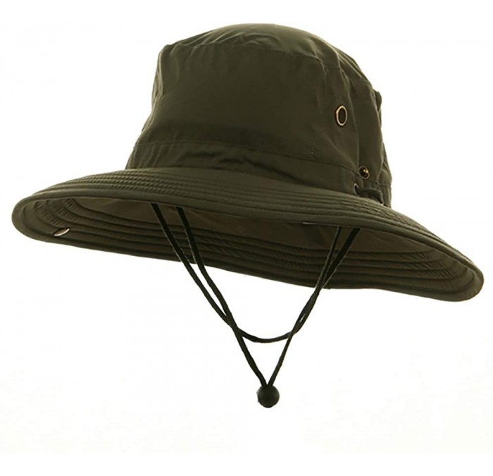 Sun Hats Big Size Floatable Nylon Oxford Hat - Olive - CT11M93EPWR $84.72
