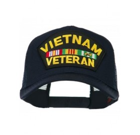 Baseball Caps Vietnam Veteran Military Patched Mesh Back Cap - Navy - C211ND5JQQF $16.70