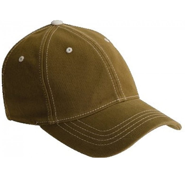 Baseball Caps Contrast Color Stitched Cap - Loden/Stone - CF11664HXOH $19.09