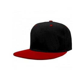 Baseball Caps Classic Cotton Adjustable Baseball Plain Cap-Custom Hip Hop Dad Trucker Snapback Hat - Black-red - CK184428IHL ...