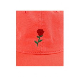 Baseball Caps Mens Embroidered Adjustable Dad Hat - Rose Embroidered (Coral) - CQ199OKGX3R $19.49