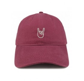 Baseball Caps Rock On Embroidered Dad Hat Adjustable Cotton Baseball Cap - Maroon - CU185HNNGO2 $15.66