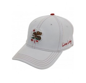 Baseball Caps California Luck Fitted Hat - White/Red - CP12CX3N7DZ $25.65