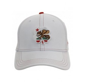 Baseball Caps California Luck Fitted Hat - White/Red - CP12CX3N7DZ $25.65
