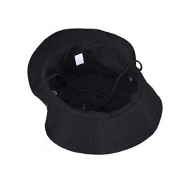 Sun Hats Bucket Hat Boonie Hunting Fishing Outdoor Wide Cap Brim Military Unisex - Black - CL18R5K94XW $6.93