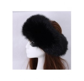 Cold Weather Headbands Women's Faux Fur Headband with Elastic Winter Earwarmer Earmuff Hat Ski - Black - CZ12MAA2DTP $12.79
