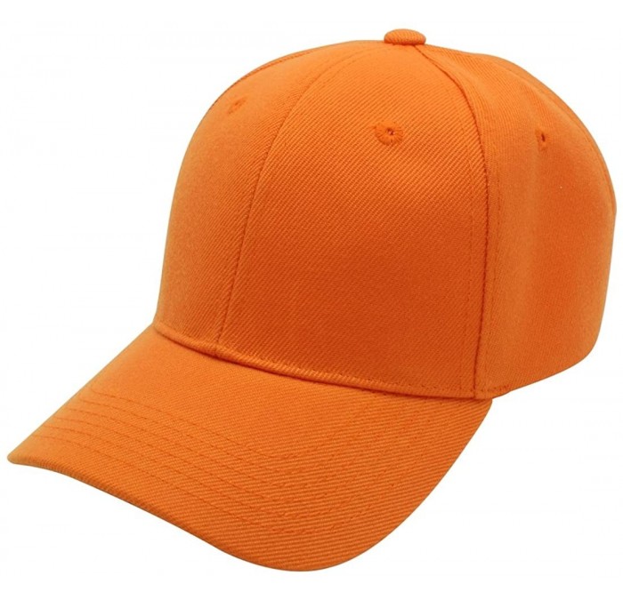 Baseball Caps Baseball Cap Men Women - Classic Adjustable Plain Hat - Orange - C017YKGWMM9 $20.70