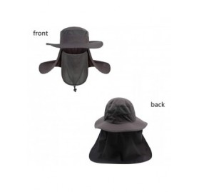 Sun Hats Unisex UPF 50+ Protection Safari Sun Hat Wide Brim Bucket Cap Packable Hiking Fishing Boonie Hat - Gray - CV18RM5K8C...