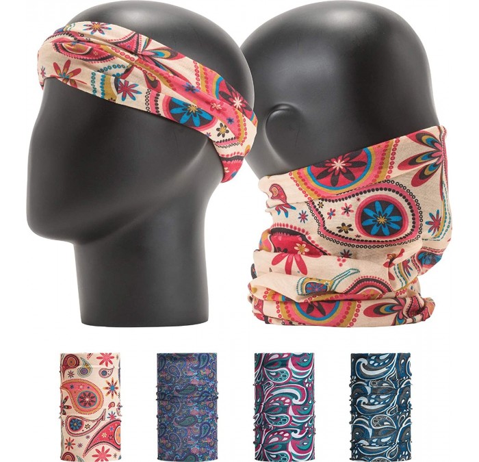 Headbands Pattern Headwear Headband Bandana - Karma Paisley No.1- 4pcs total - C318M5NMAOE $19.88